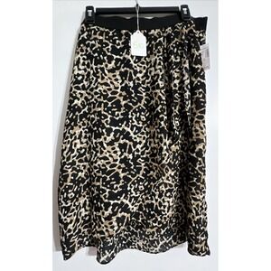 Dress Barn Leopard Animal Print Lined Flowy Skirt Women's XL